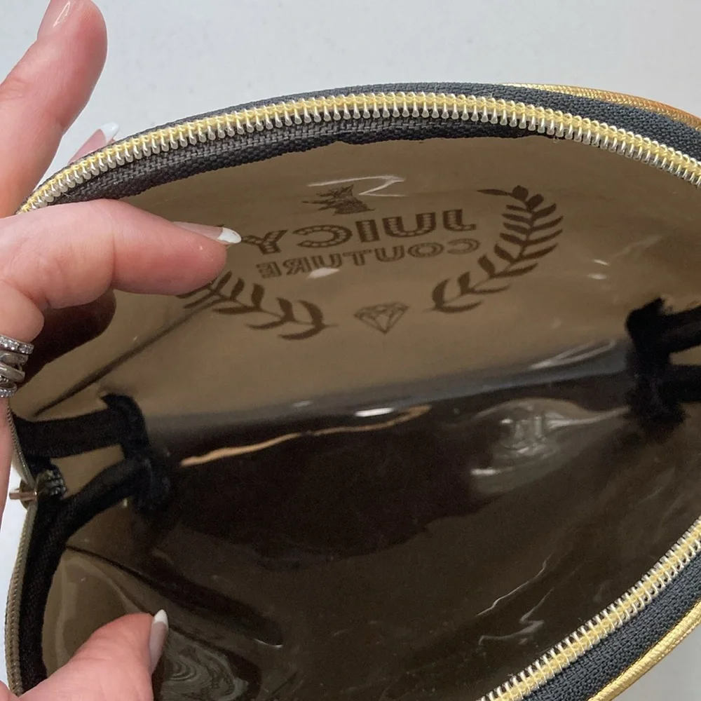 Juicy Couture Black Vinyl Cosmetic Case EXCELLENT CONDITION